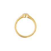 Bague de fiançailles 0.50 carat or jaune diamant naturel ovale serti perlé Alba